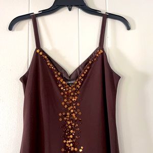 Chocolate brown dress with sequins